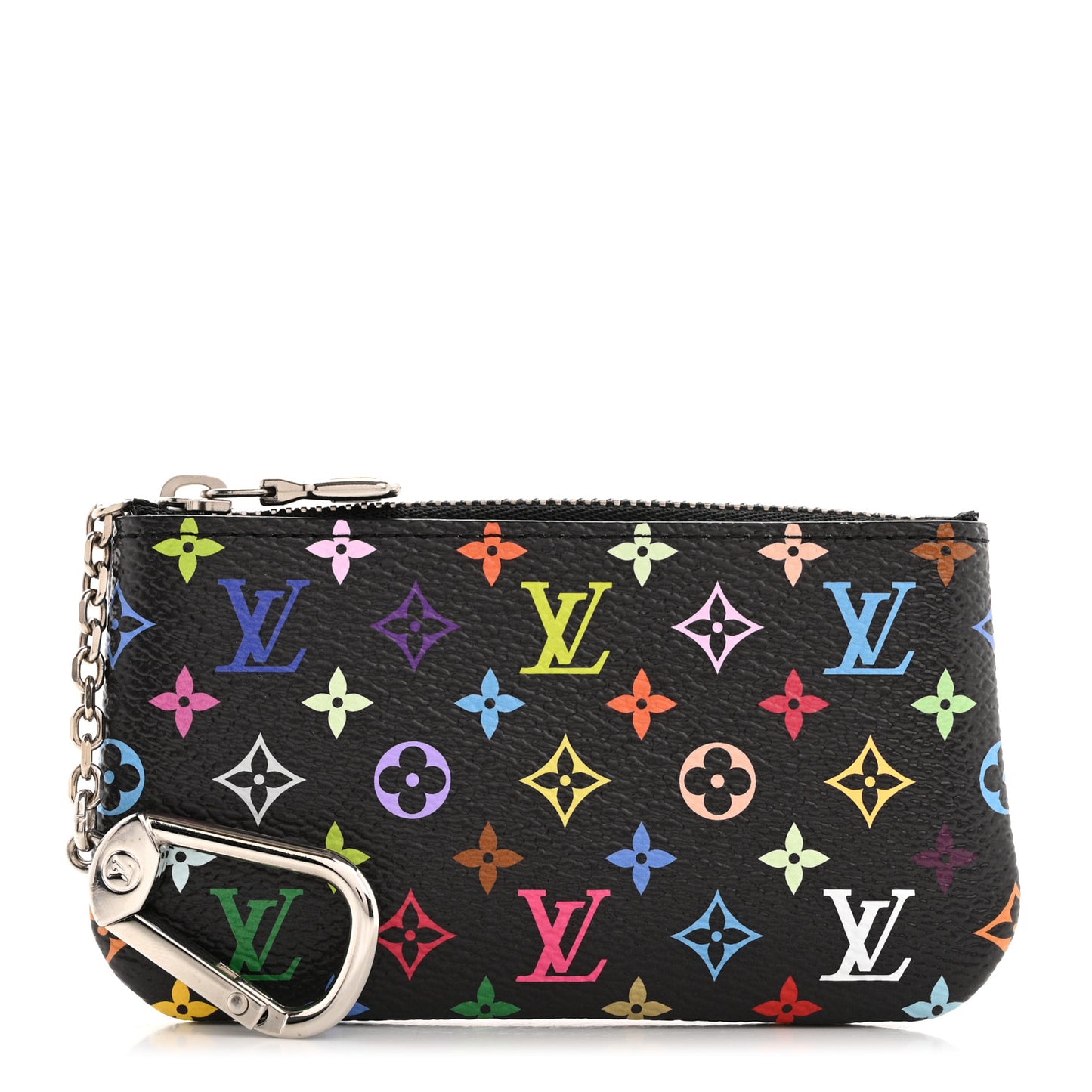 LV X TM Monogram Multicolor Key Pouch Black