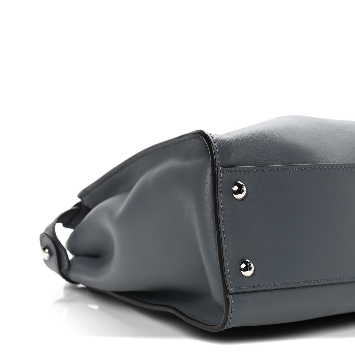 Fendi Vitello Seta Shiny Nappa Medium Peekaboo Iconic Satchel Tempesta Grigio Perla 12 of 13