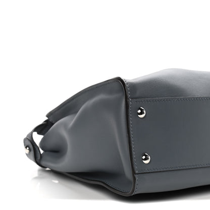 Fendi Vitello Seta Shiny Nappa Medium Peekaboo Iconic Satchel Tempesta Grigio Perla 12 of 13