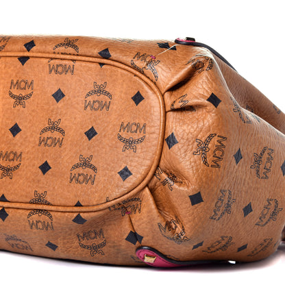 MCM Visetos Drawstring Shopper Cognac Pink 8 of 8