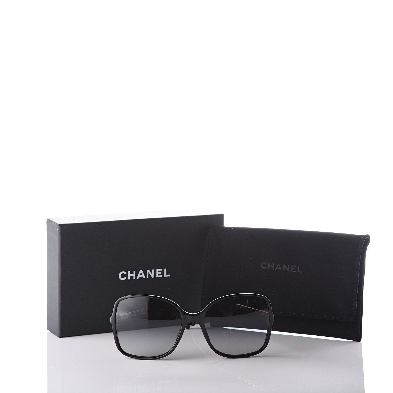Chanel Lambskin Square Chain Sunglasses 5210-Q Black 9 of 9