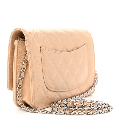 Chanel Caviar Quilted Wallet on Chain WOC Beige 3 of 11