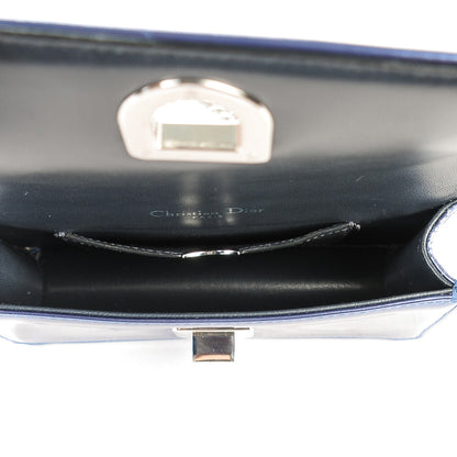 Christian Dior Metallic Patent Micro-Cannage Baby Diorama Flap Bag Bleu 5 of 8