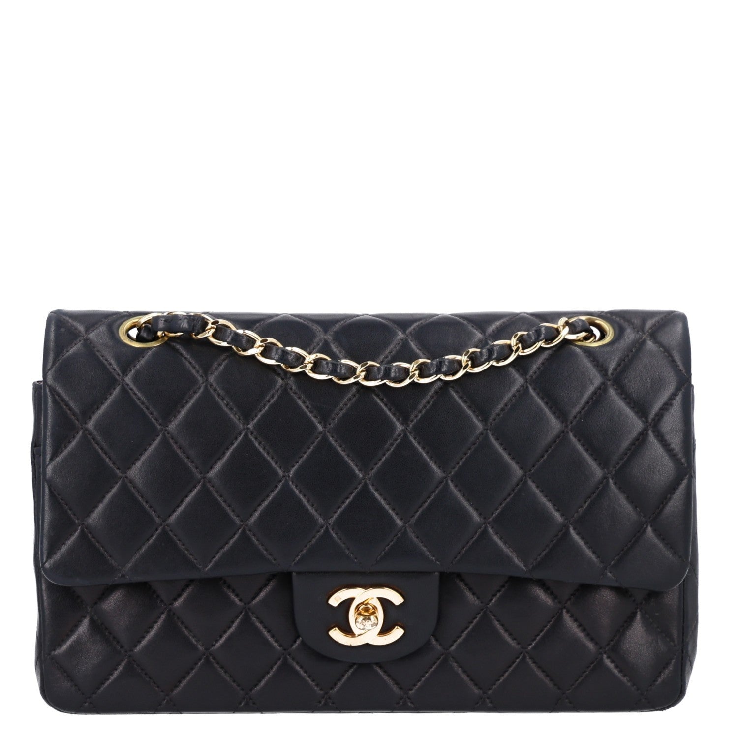 Chanel Lambskin Quilted Medium Double Flap Black 1 of 12