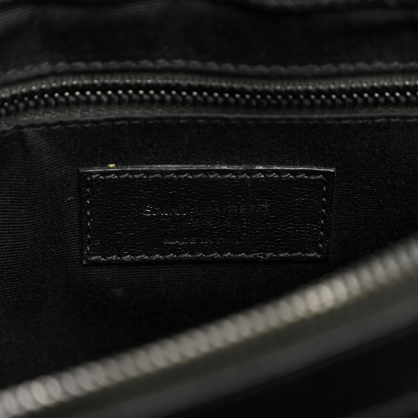 Calfskin Y Quilted Monogram Monochrome Medium Loulou Chain Satchel Black