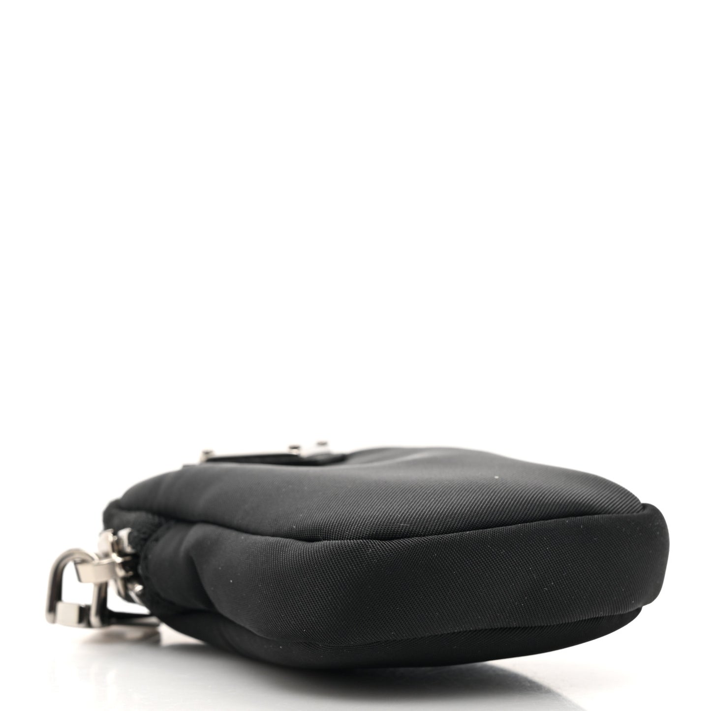 Re-Nylon Pocket Triangle Padded Mini Key Chain Pouch Black