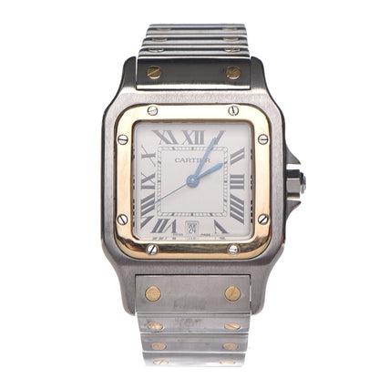 Cartier Stainless Steel 18K Yellow Gold 29mm Santos De Galbee Quartz Watch 1 of 7