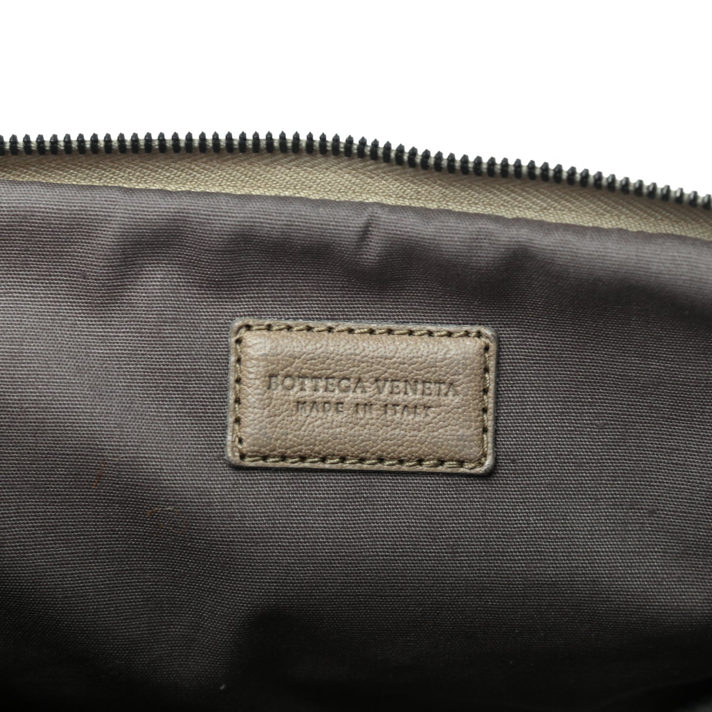 Nappa Intrecciato Camo Embroidered Cosmetic Pouch Taupe