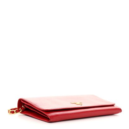 Prada Saffiano Wallet on Chain Fuoco 4 of 11