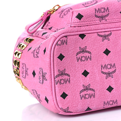 MCM Visetos Small Side Stud Stark Backpack Pink 6 of 8