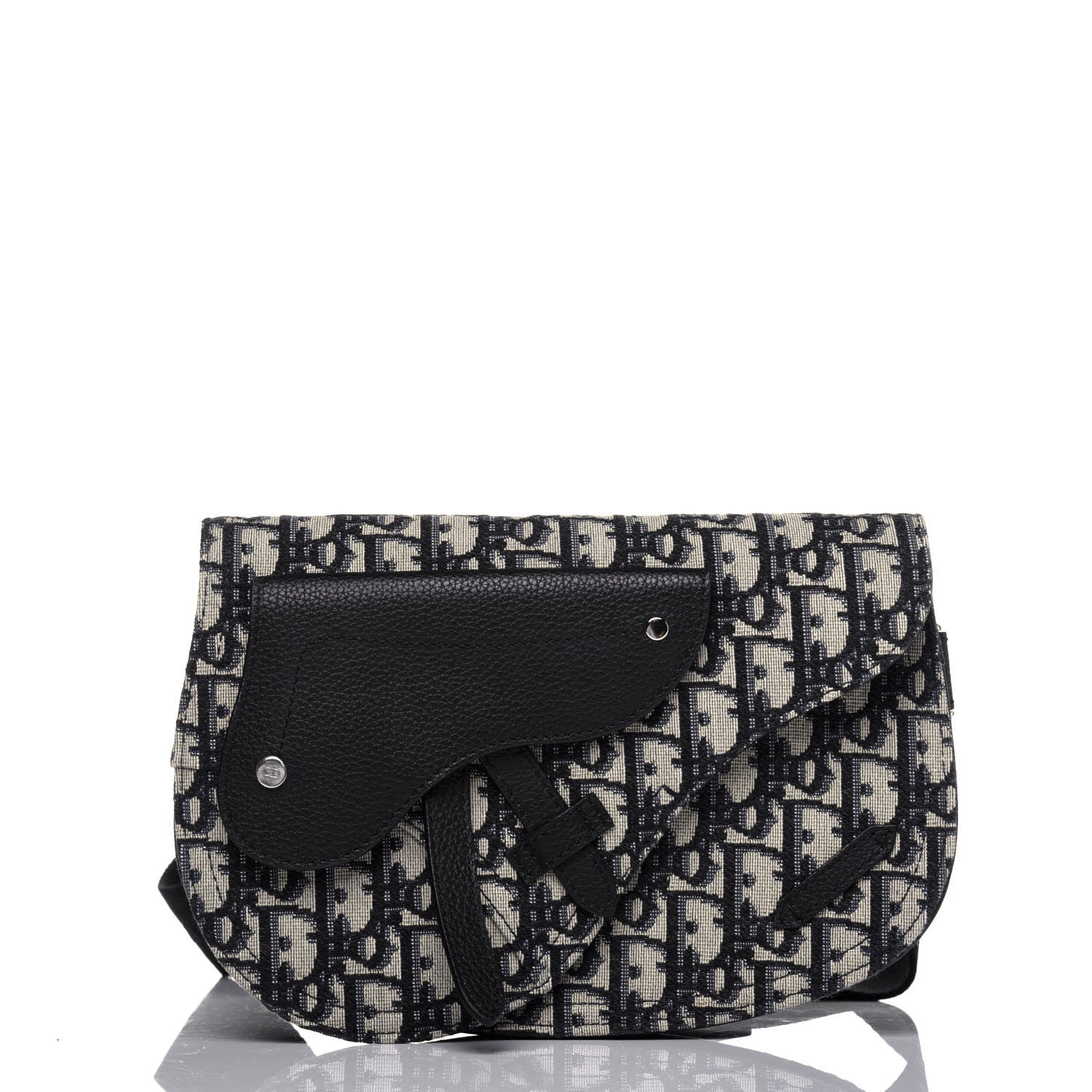 Christian Dior Oblique Saddle Messenger Pouch Beige Black 3 of 11