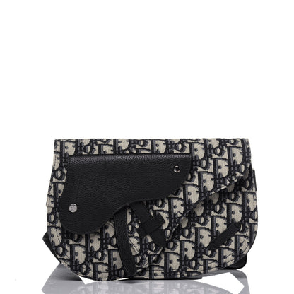 Christian Dior Oblique Saddle Messenger Pouch Beige Black 3 of 11