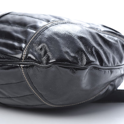 Gucci Patent Calfskin Medium Snow Glam Hobo Black 10 of 15