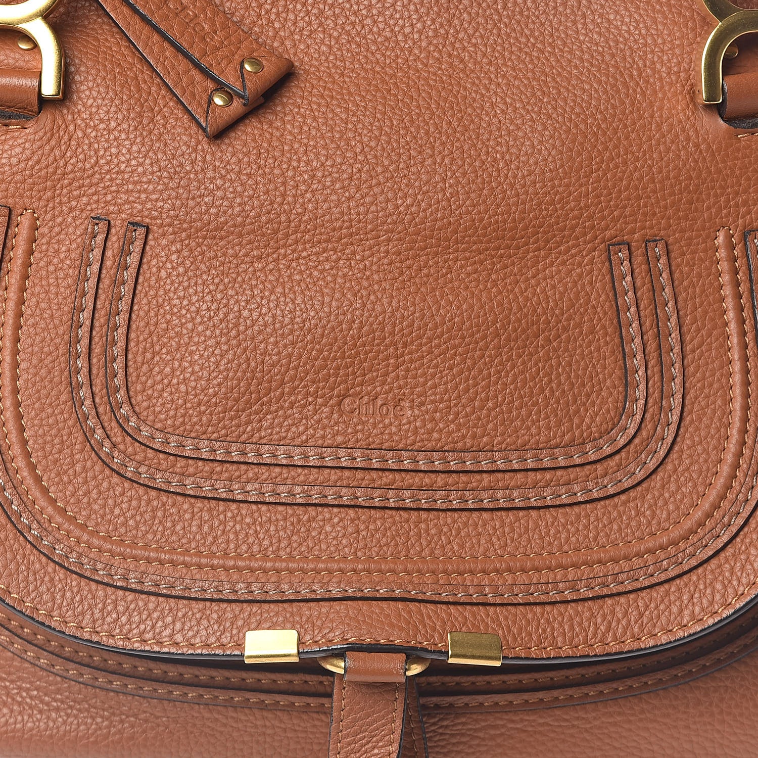 Chloe Calfskin Medium Marcie Satchel Tan 7 of 9