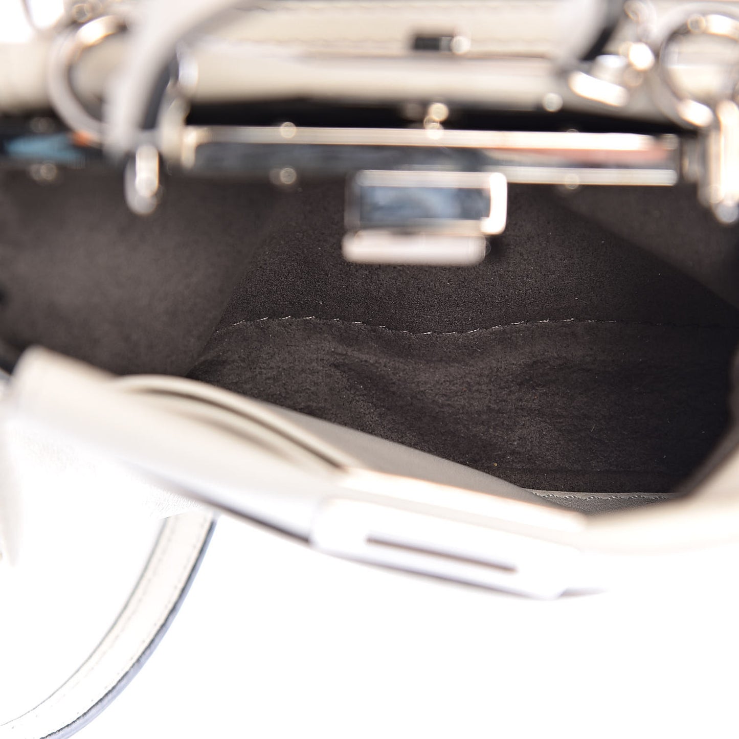 Shiny Nappa Micro Peekaboo Iconic Satchel White