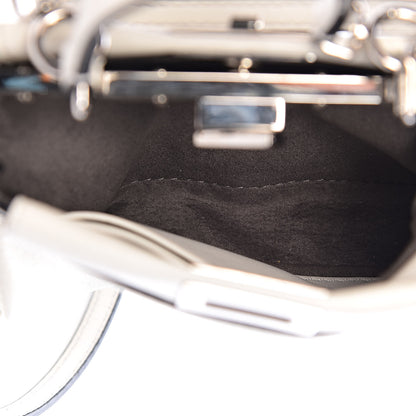 Fendi Shiny Nappa Micro Peekaboo Iconic Satchel White 5 of 11