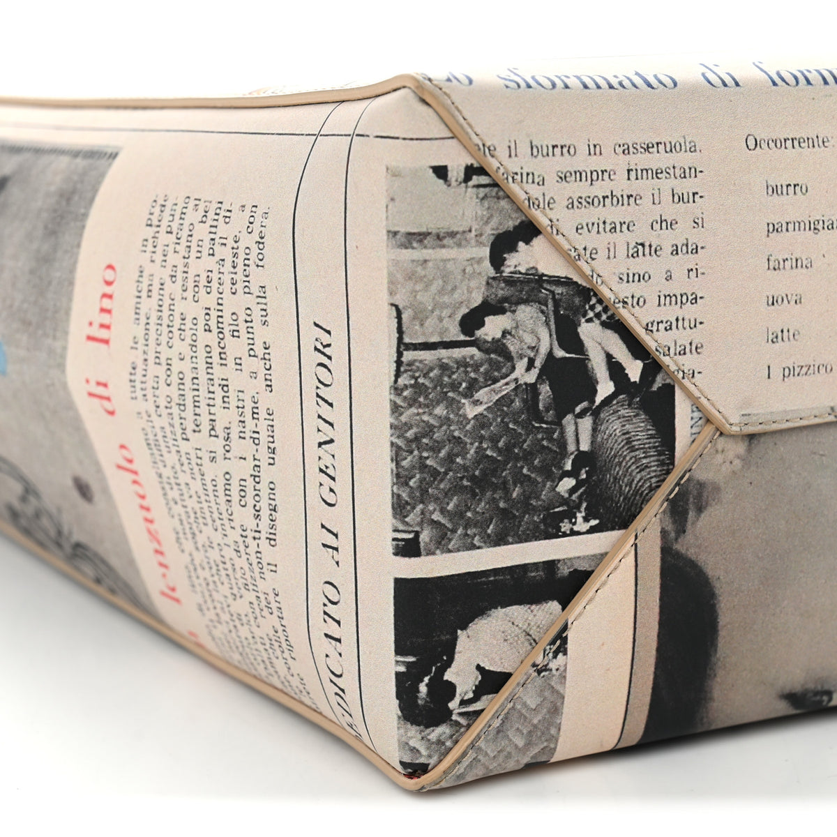 Bottega Veneta Newspaper Print Small Shopper Tote Beige Multicolor 8 of 10