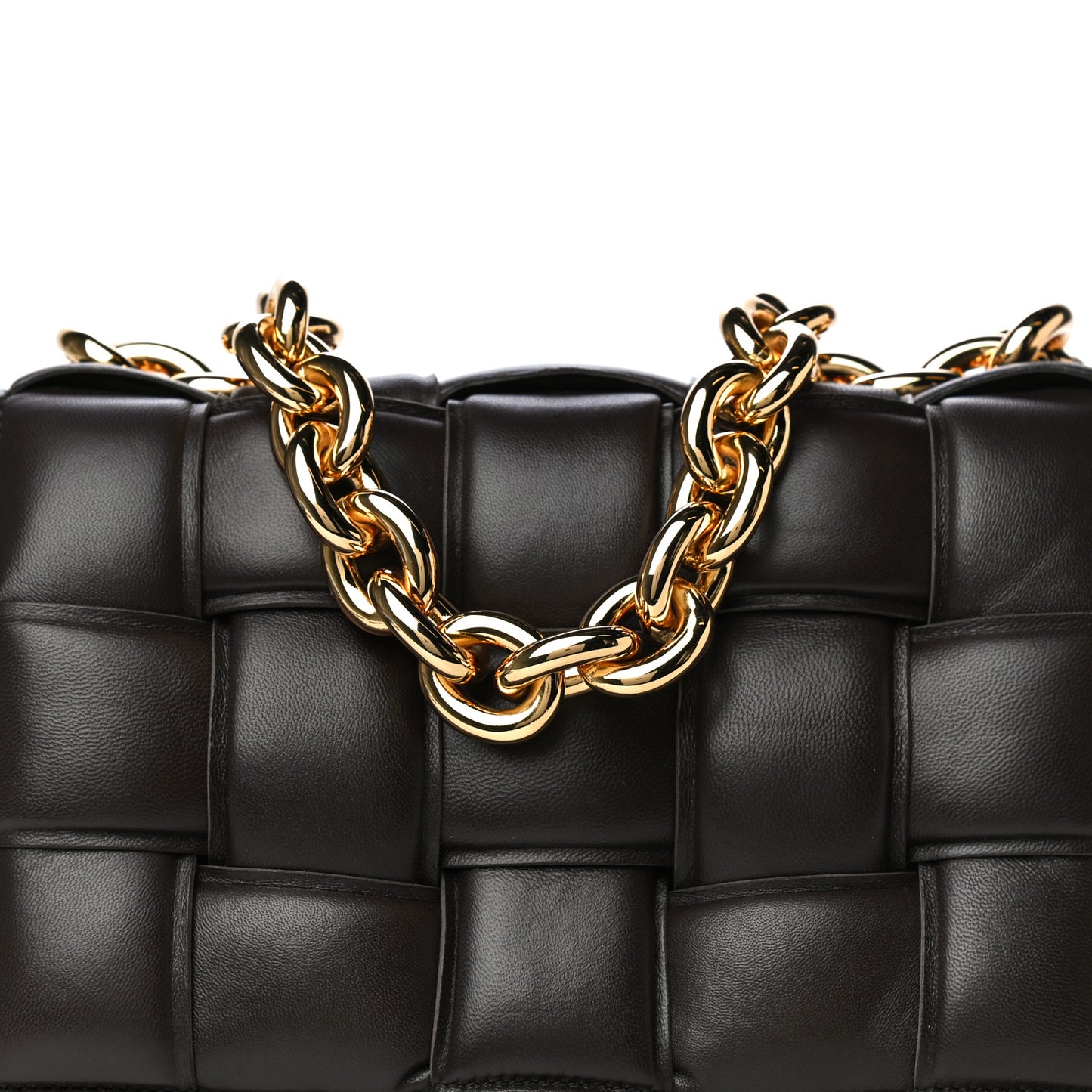 Lambskin Maxi Intreccio Padded Chain Cassette Crossbody Bag Black