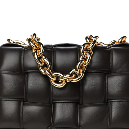 Bottega Veneta Lambskin Maxi Intreccio Padded Chain Cassette Crossbody Bag Black 8 of 18