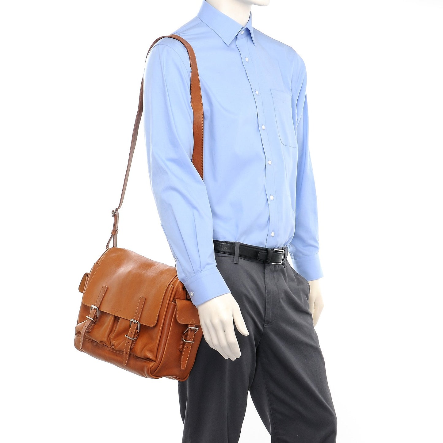 Calfskin Rock Sac Messenger Tan