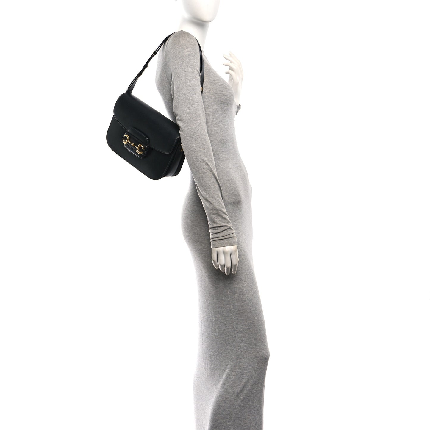 Azalea Calfskin Horsebit 1955 Shoulder Bag Black Black