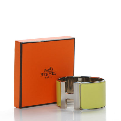 Hermes Enamel Extra Wide Clic Clac H Bracelet GM Soufre 5 of 5
