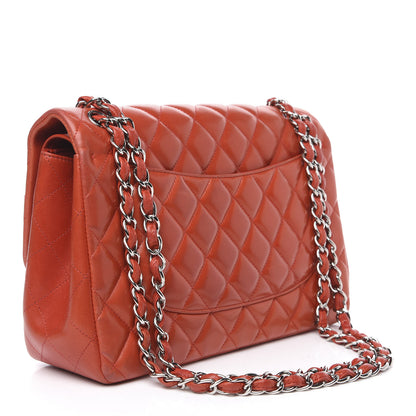Chanel Lambskin Quilted Jumbo Double Flap Red 4 of 20