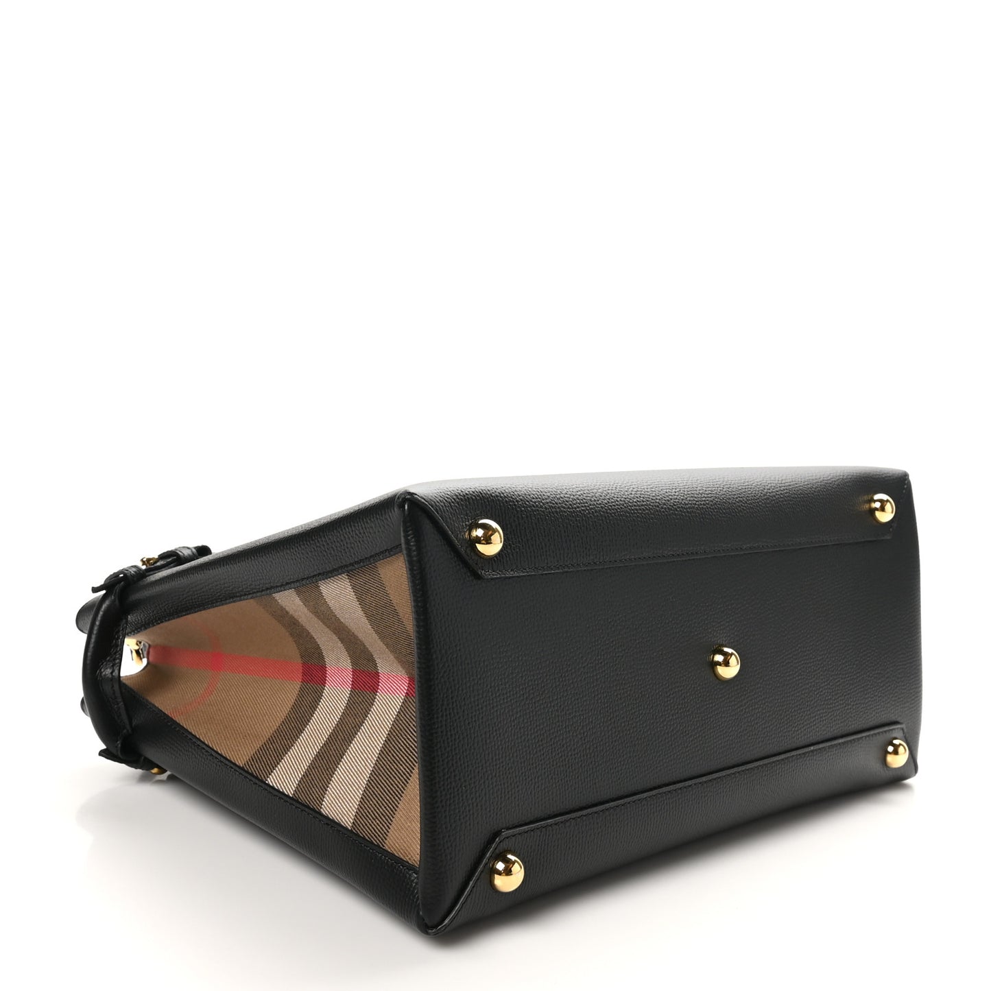 Derby Calfskin House Check Medium Banner Tote Black