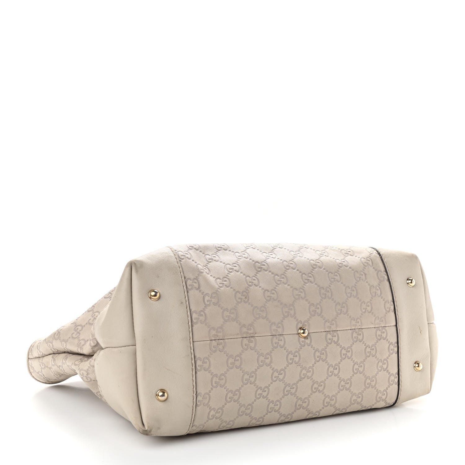 Gucci Guccissima Large Heart Bit Charm Top Handle Tote Off White 4 of 20