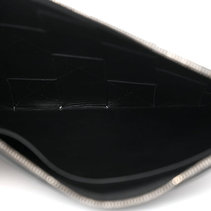 Bottega Veneta Nappa Maxi Intrecciato Medium Cassette Flat Zip Pouch Black 5 of 7