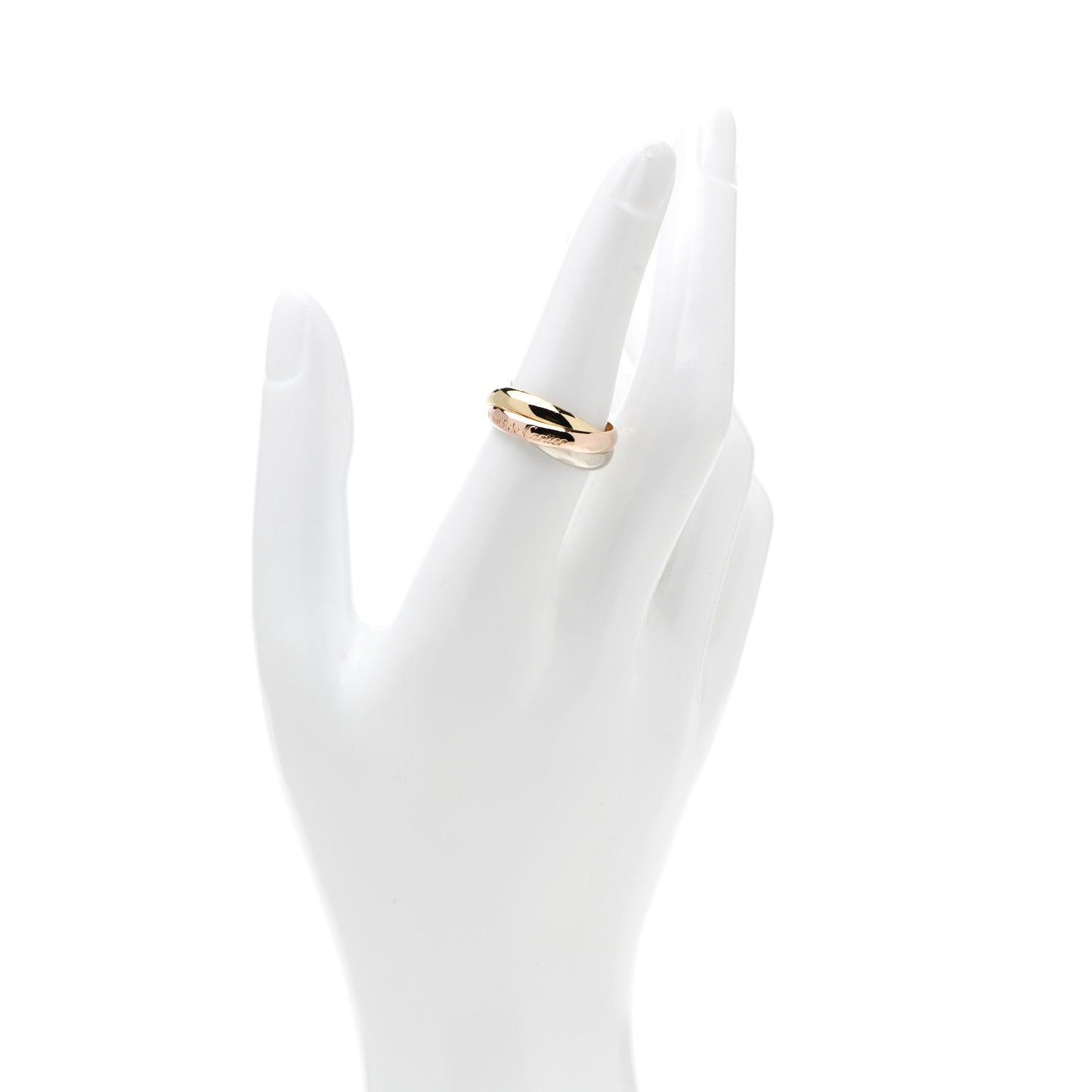 Cartier 18K Pink Yellow White Gold Classic Les Must De Cartier Trinity Ring 54 6.75 2 of 6