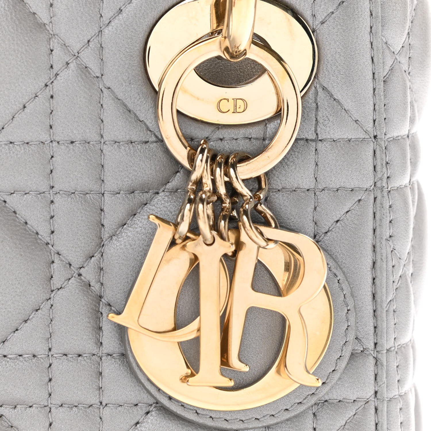 Christian Dior Lambskin Cannage Mini Lady Dior Grey 7 of 9