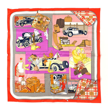 Hermes Silk Carre Vintage Confort En Automobile Scarf 70 Vermillon Cyclamen jaune 1 of 4