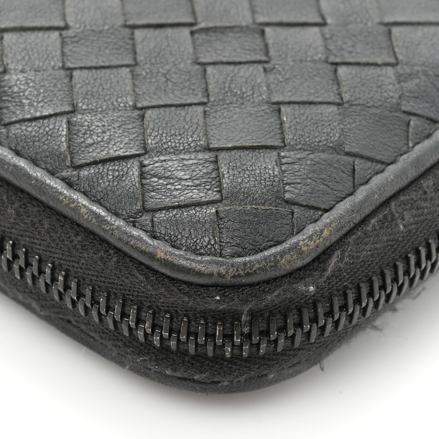 Nappa Intrecciato Zip Around Wallet Grey Multicolor