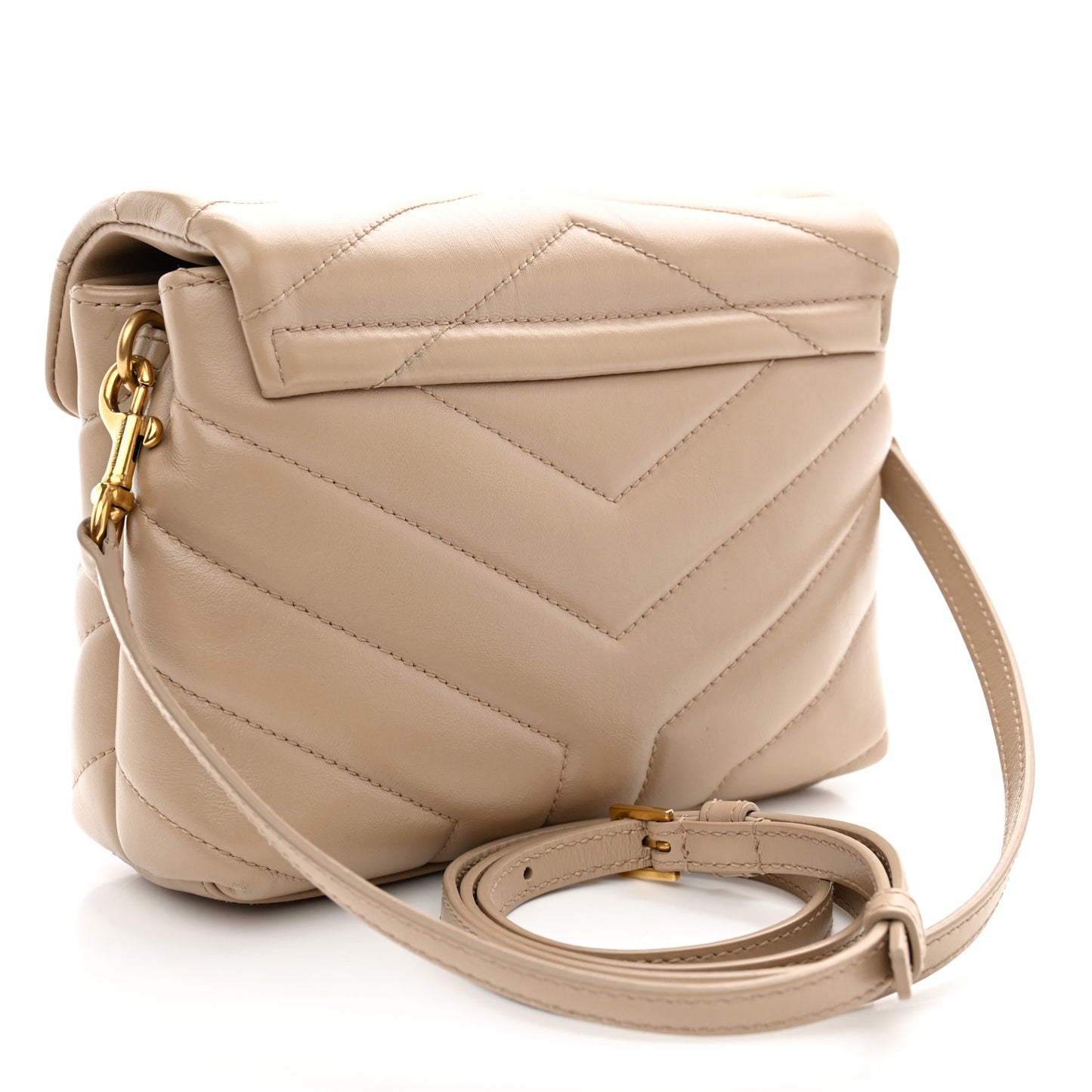 Calfskin Y Quilted Monogram Toy Loulou Crossbody Bag Dark Beige