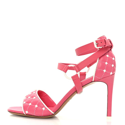 Valentino Garavani Nappa Free Rockstud Spike 90mm Ankle Strap Sandals 36 Shadow Pink Optic White 1 of 9