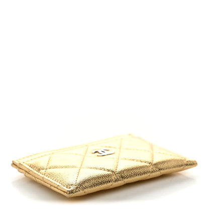 Chanel Metallic Caviar Quilted Card Holder Gold 4 of 8