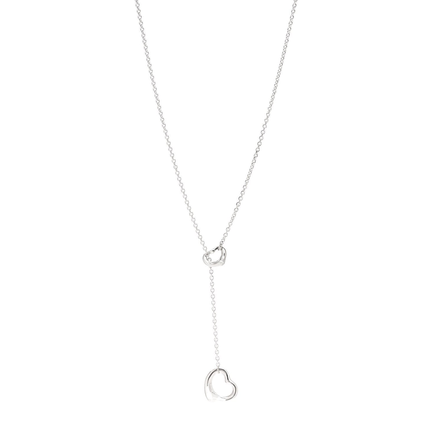 Sterling Silver Elsa Peretti Open Heart Lariat Necklace