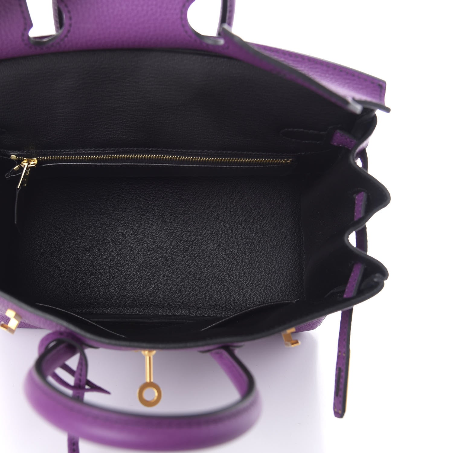 Hermes Togo Horseshoe Birkin 25 Anemone Black 5 of 10
