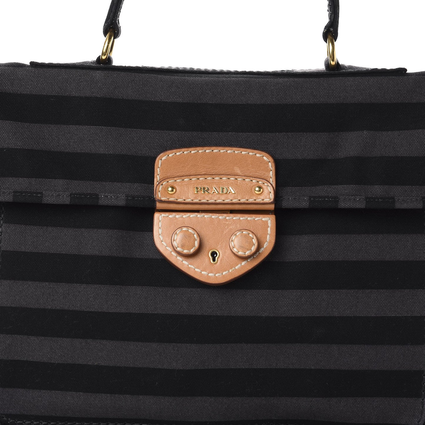 Canvas Canapa Righe Striped Top Handle Satchel Gendarme