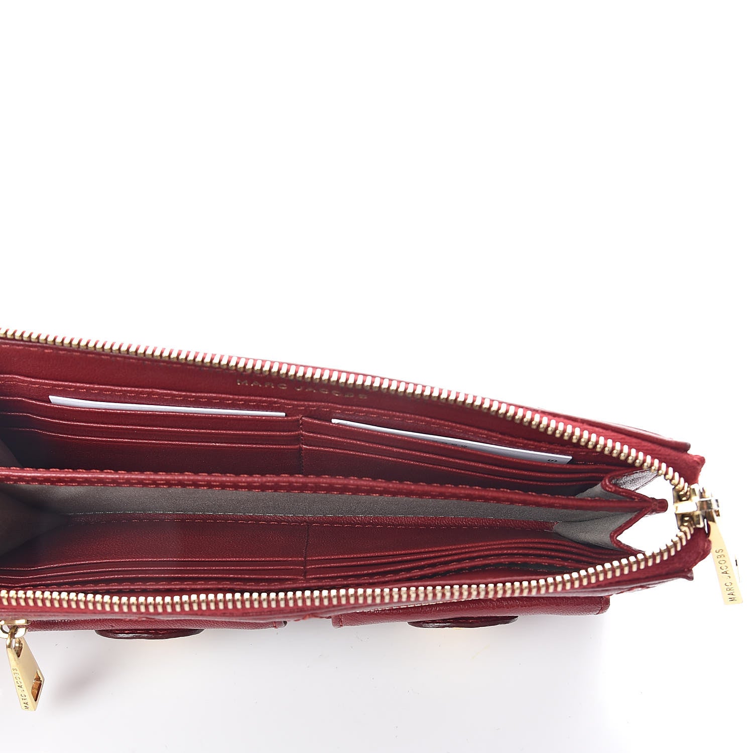 Marc Jacobs Lambskin Quilted Zip Clutch Wallet Poppy 5 of 7