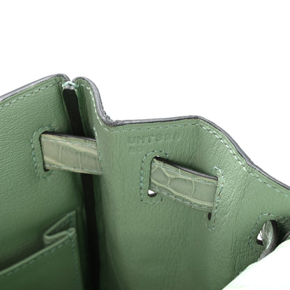 Hermes Matte Alligator Kelly Retourne 28 Vert D'eau 7 of 11