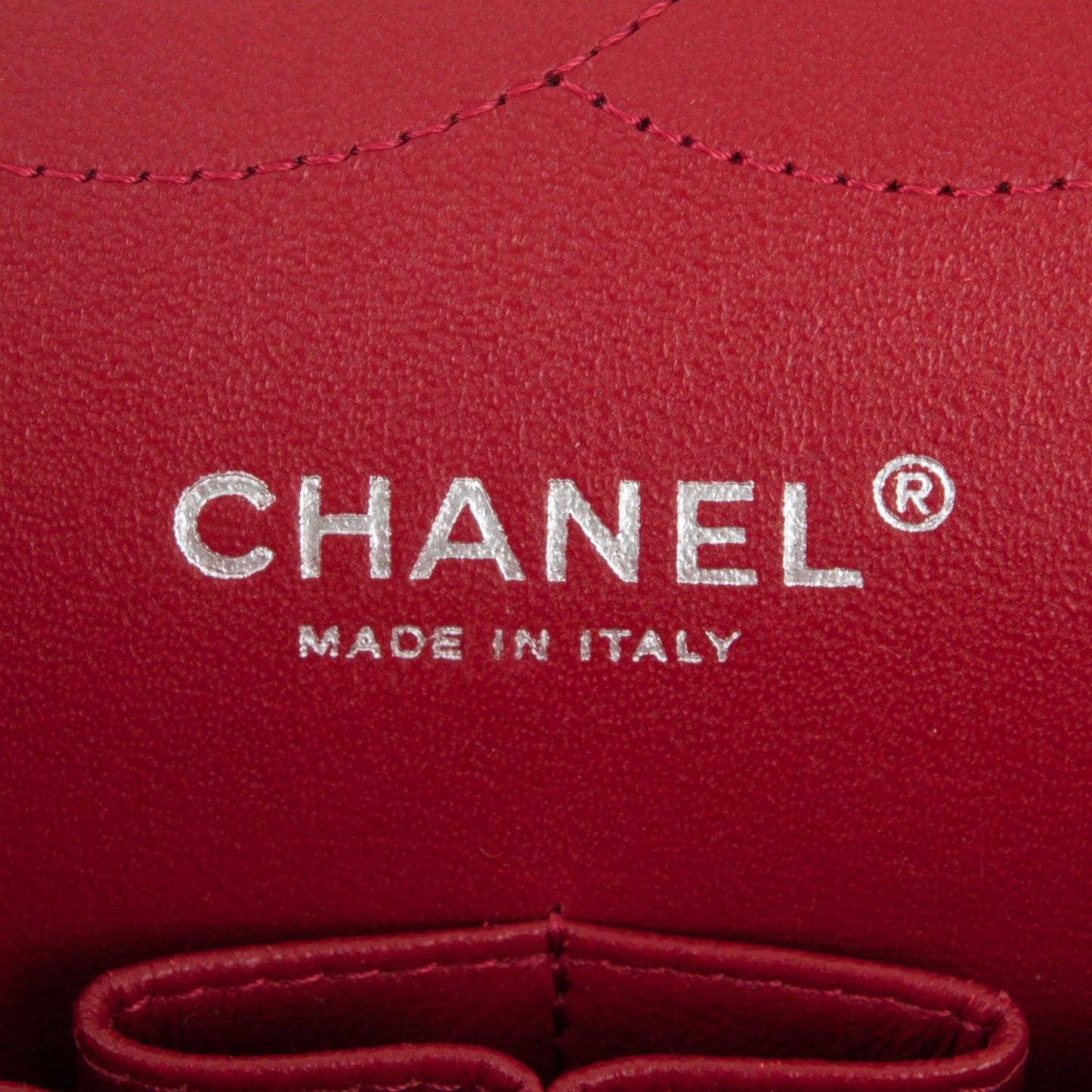 Patent Quilted Jumbo Double Flap Dark Red