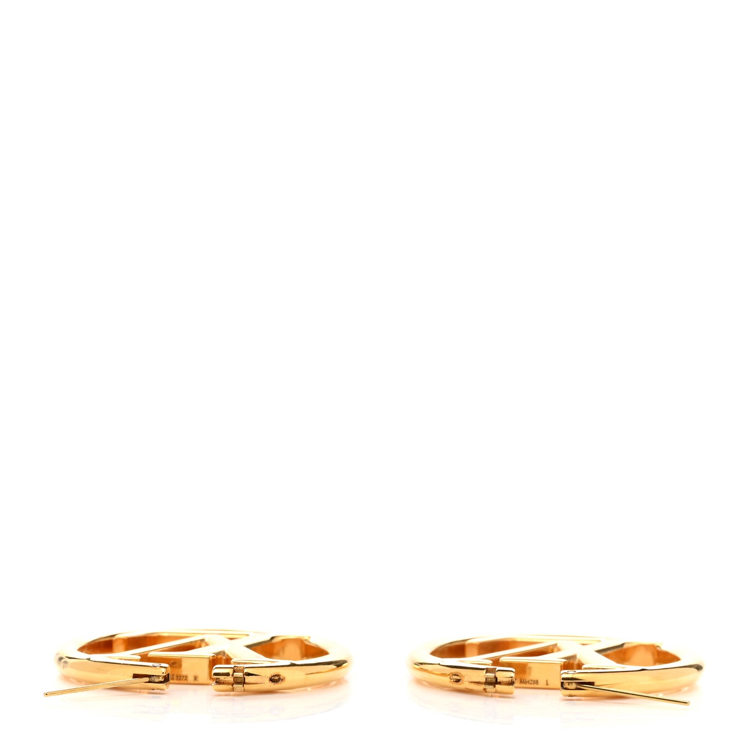 Louis Vuitton Metal Louise Hoop Earrings Gold 3 of 4