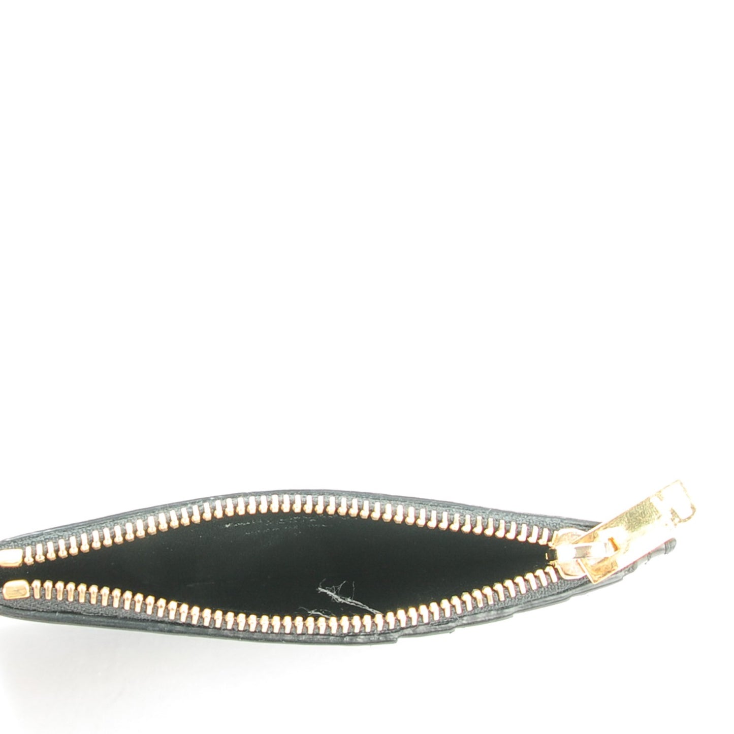 Calfskin 5 Fragments Zip Pouch Card Holder Black