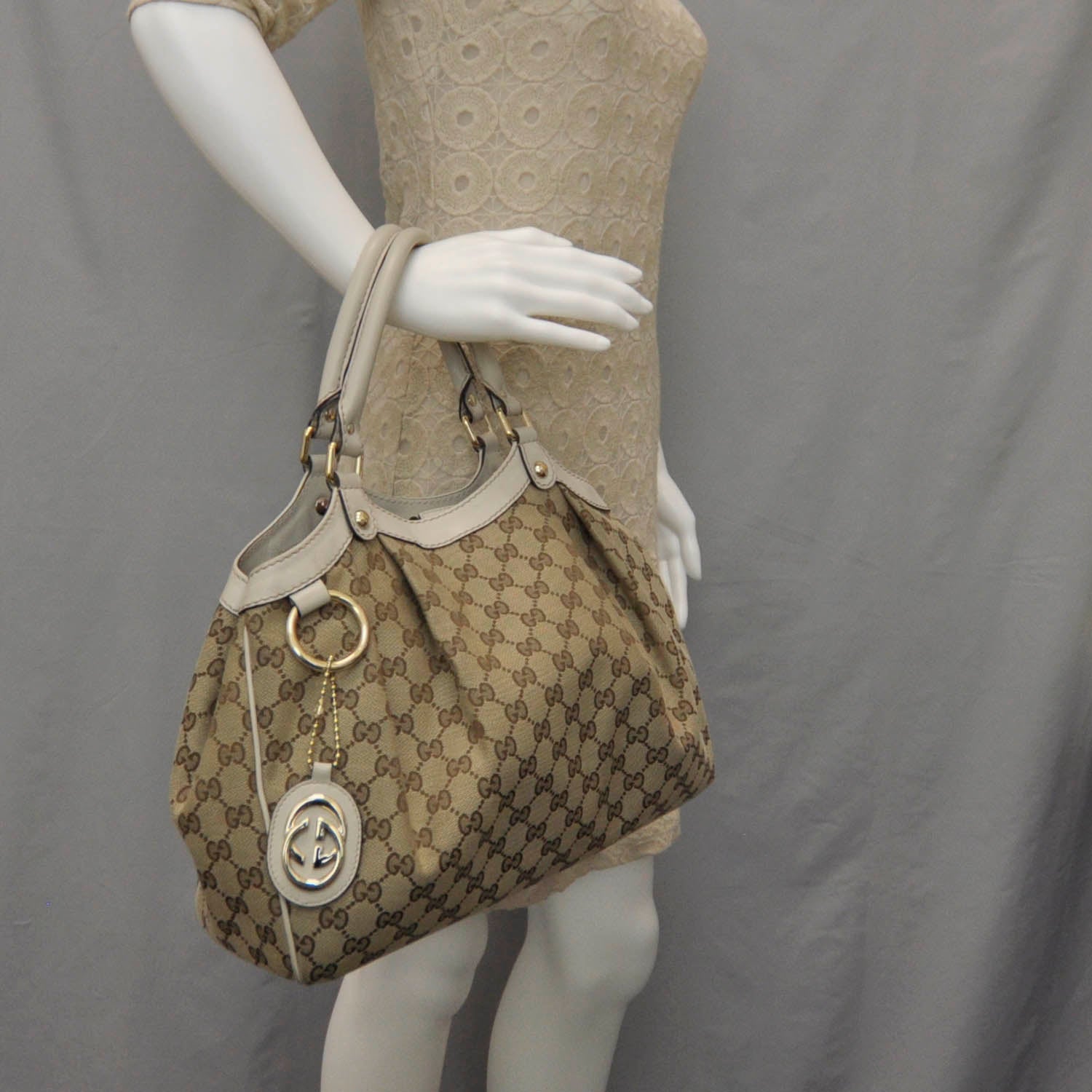 Gucci Monogram Medium Sukey Tote Off White 2 of 7