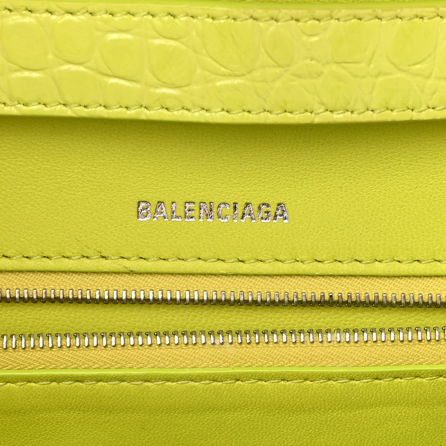 Shiny Calfskin Crocodile Embossed Small Hourglass Sling Shoulder Bag Lime