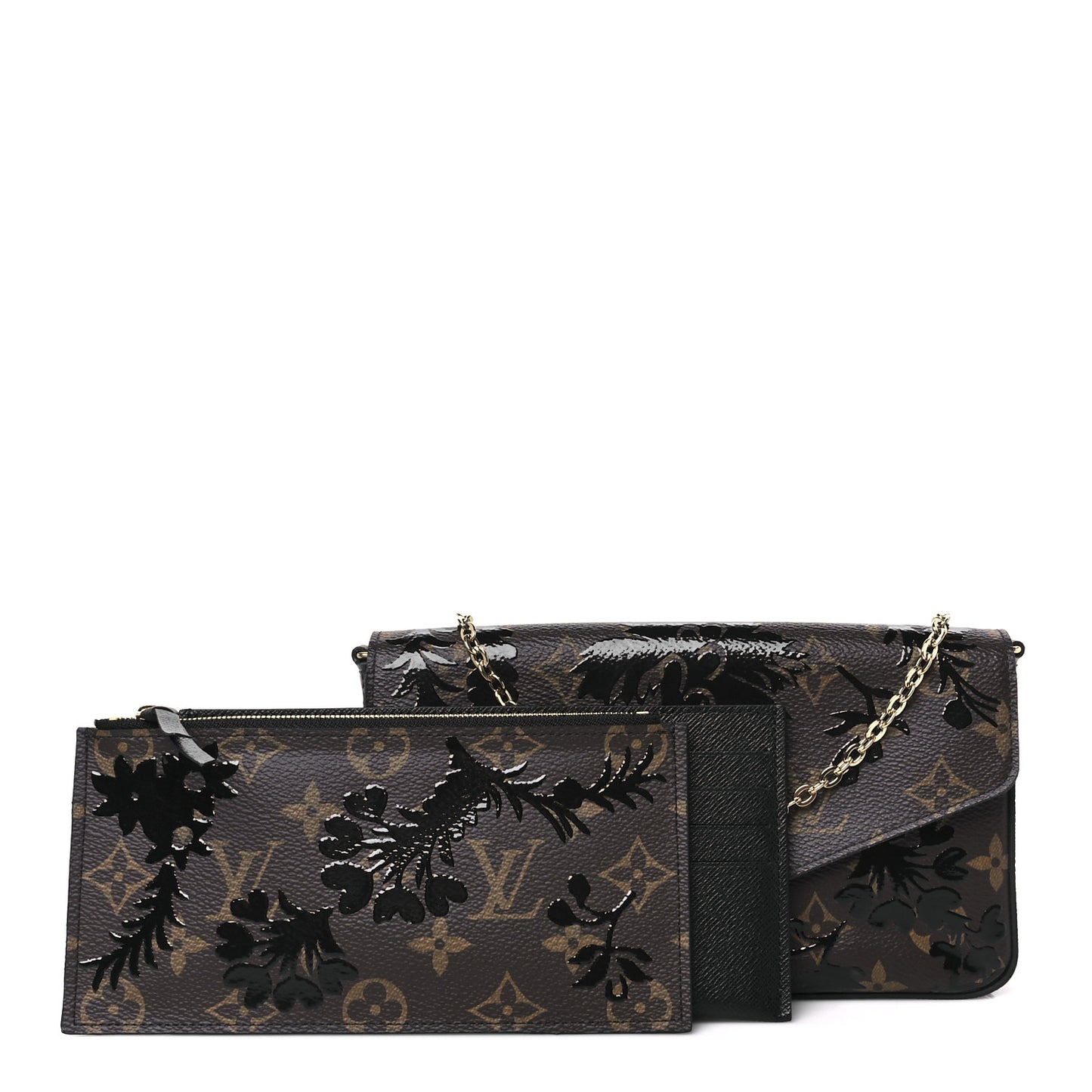 Monogram Blossom Pochette Felicie Chain Wallet Black