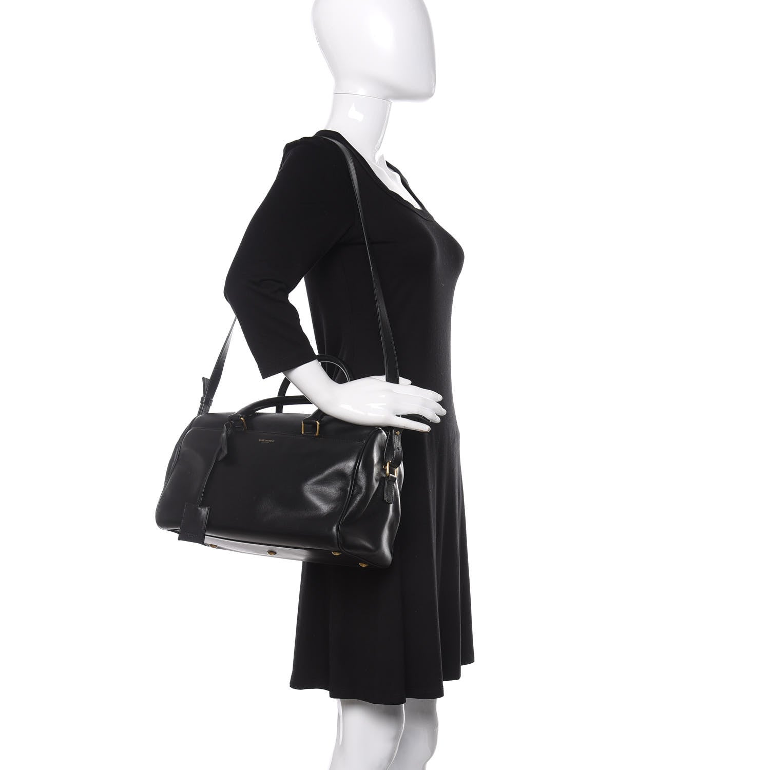 Saint Laurent Calfskin Classic Duffle 6 Black 3 of 19
