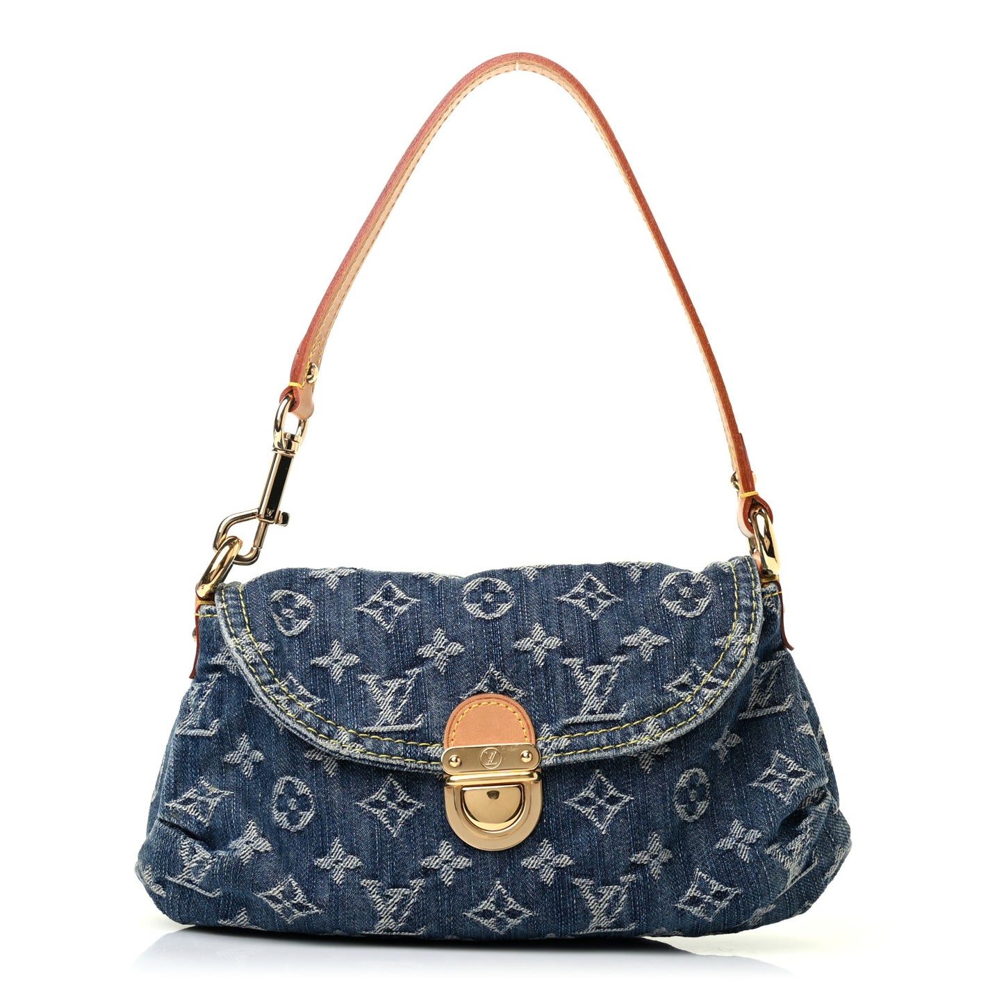 Monogram Denim Mini Pleaty Blue